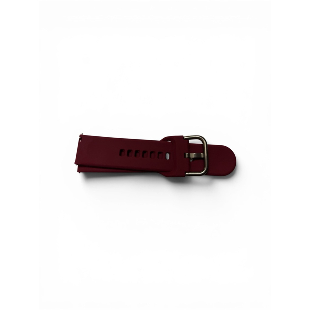 Red Silicone Watch Band Replacement Silver Buckle